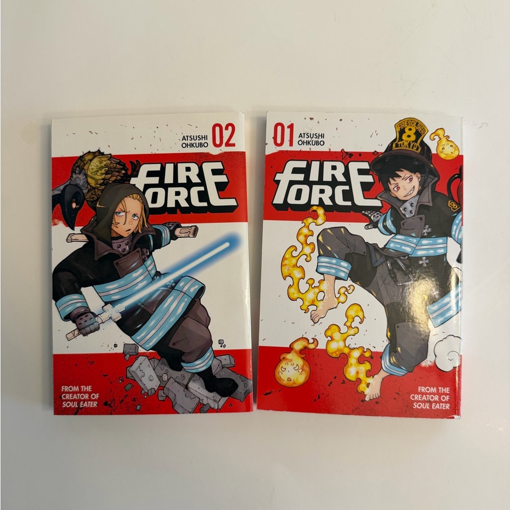Fire Force Vol. 01 & 02 Manga Set - Red, Black, White Covers paperback